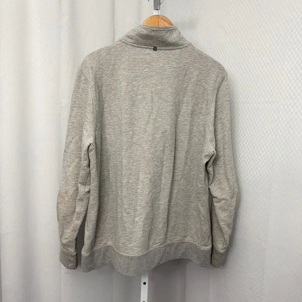 Billy Reid Sweatshirt Men’s XL Pullover Gray Herringbone 1/4 Zip Long Sleeve